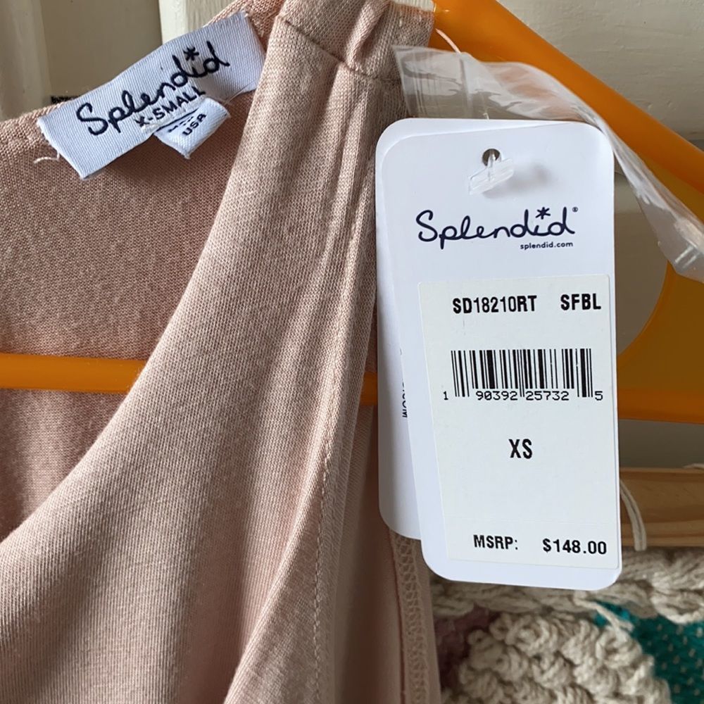 NWT. Splendid Cold Shoulder Crew Neck Wrap Dress - Picture 6 of 12